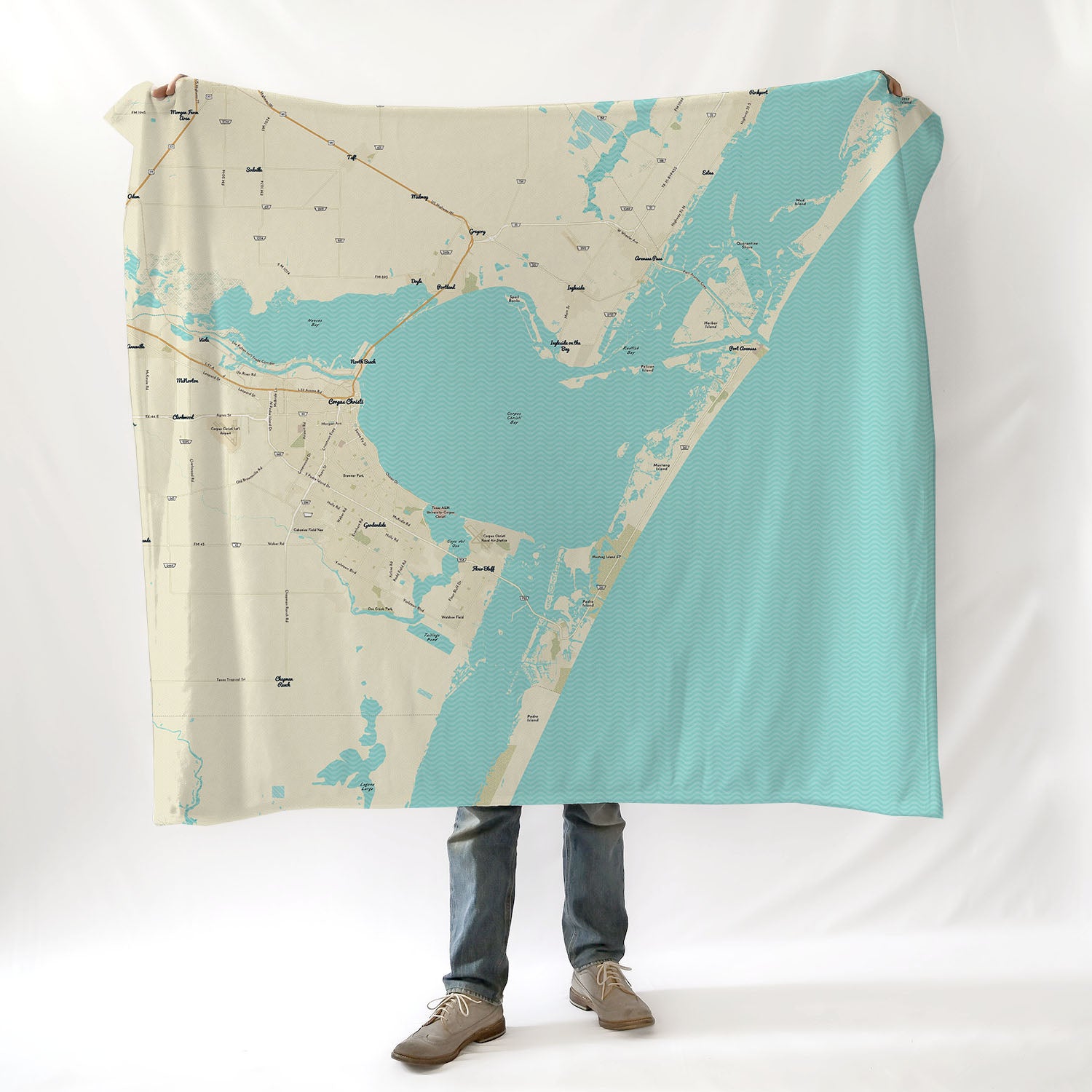 Port Aransas TX Modern Wave Blanket