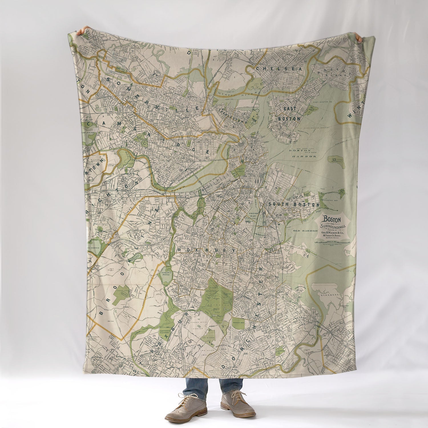 Boston Vintage Map Blanket