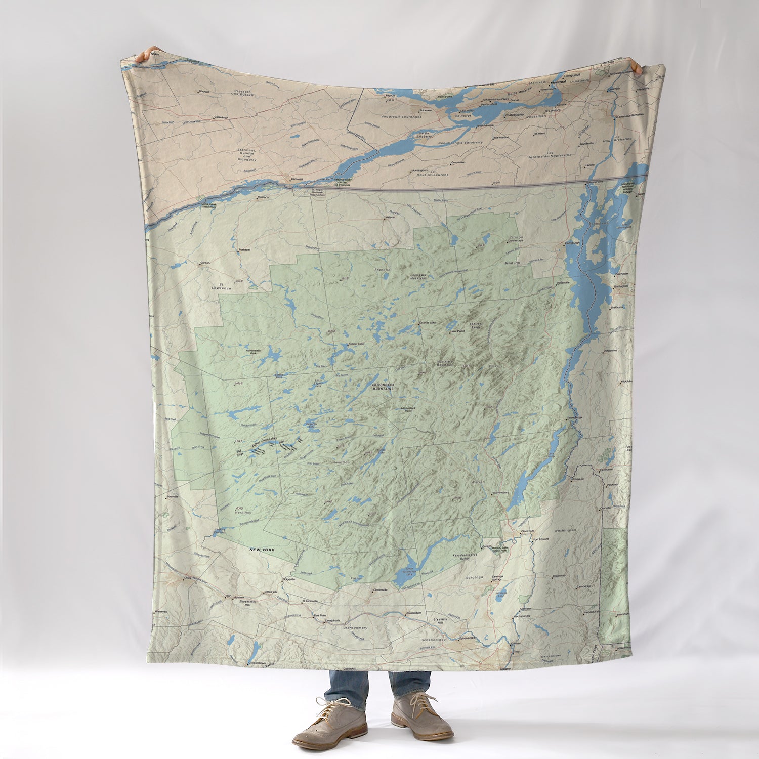 Adirondack ParkNY Charted Territory Map Blanket