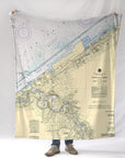 Cleveland Harbor Nautical Chart 1975 Blanket