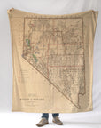 Nevada State Antique Map Blanket