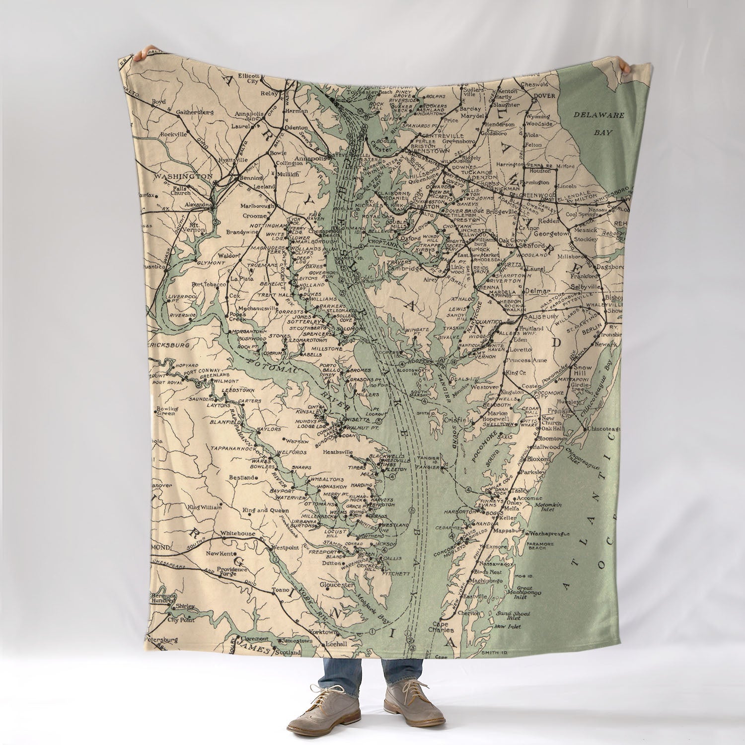 Transportation Lines of Chesapeake Bay Antique Bay Blanket