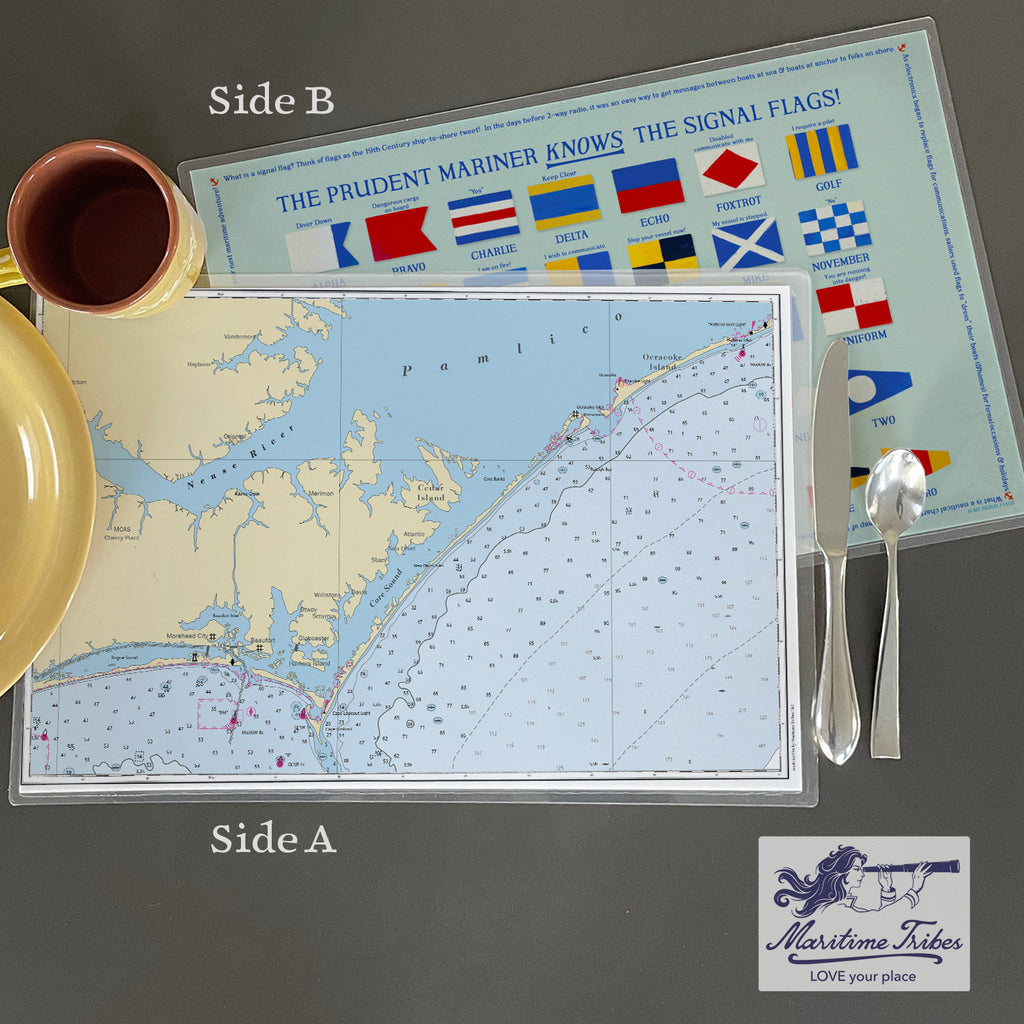 Morehead City to Ocracoke NC Nautical Chart Placemat