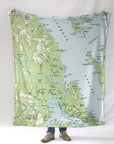 Thorne Bay AK Topographic Map Blanket