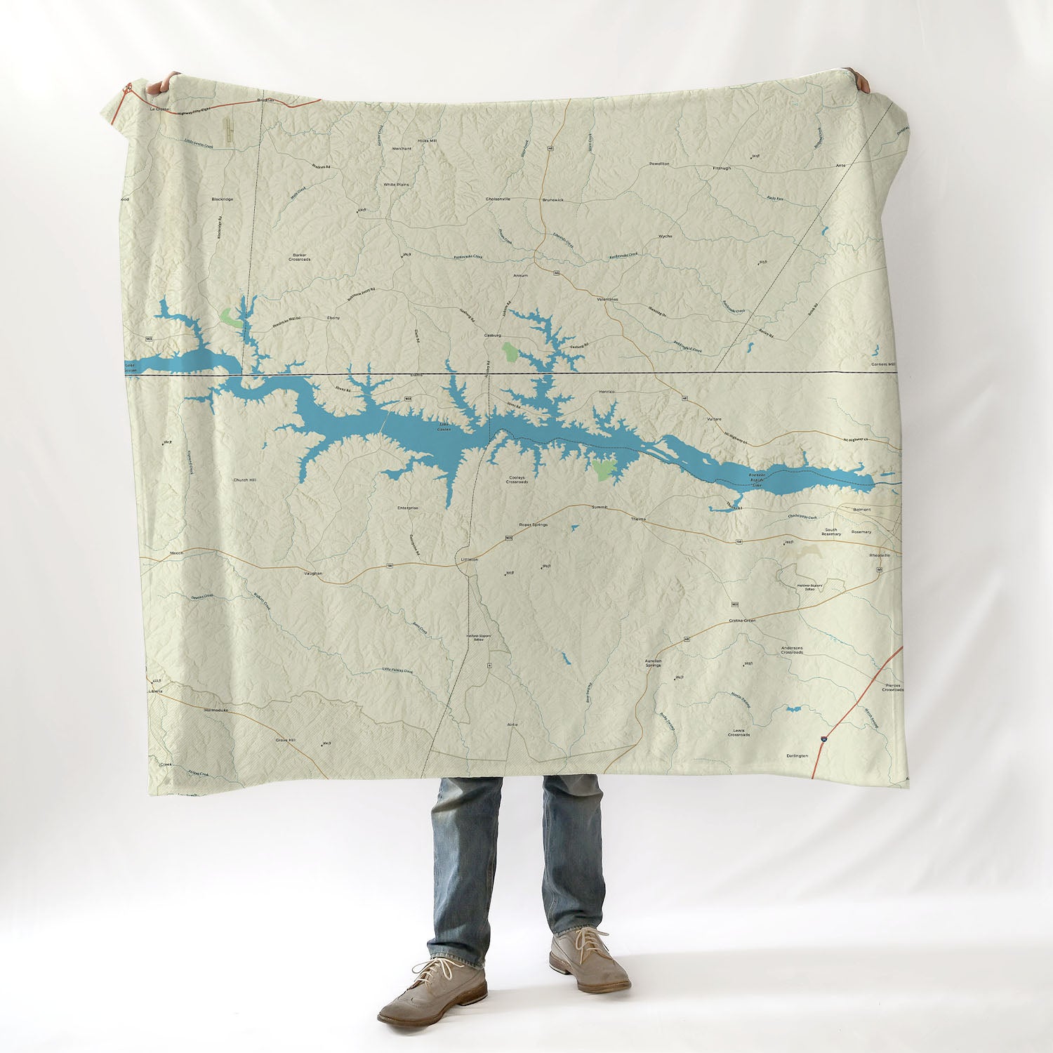 Lake Gaston NC Charted Territory Map Blanket