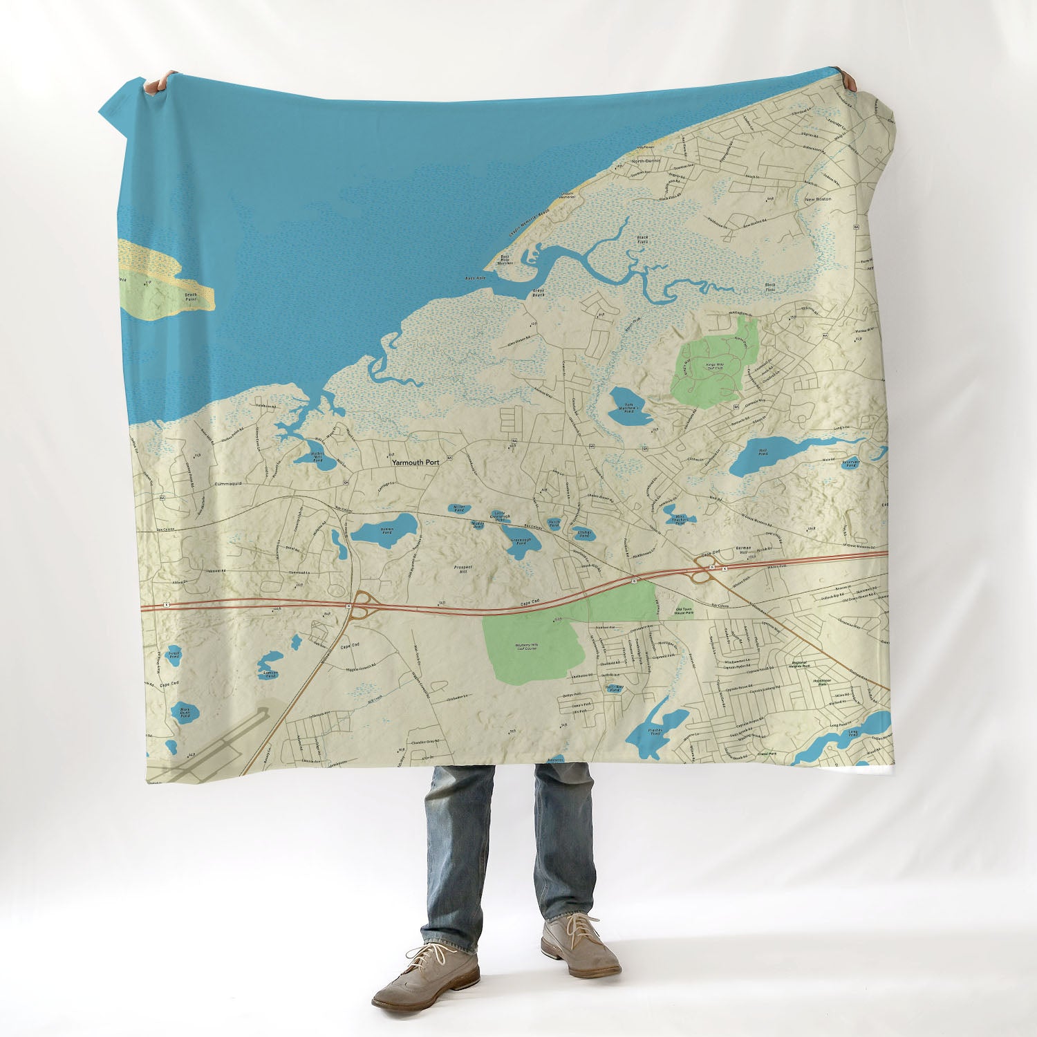 Yarmouth Port MA Charted Territory Map Blanket