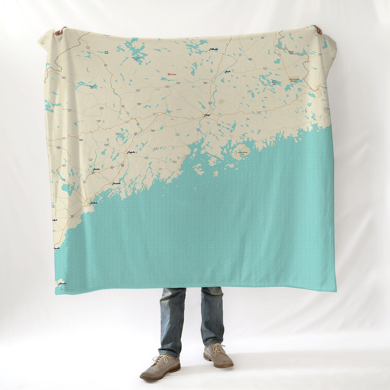 Coast of Maine Modern Wave Blanket