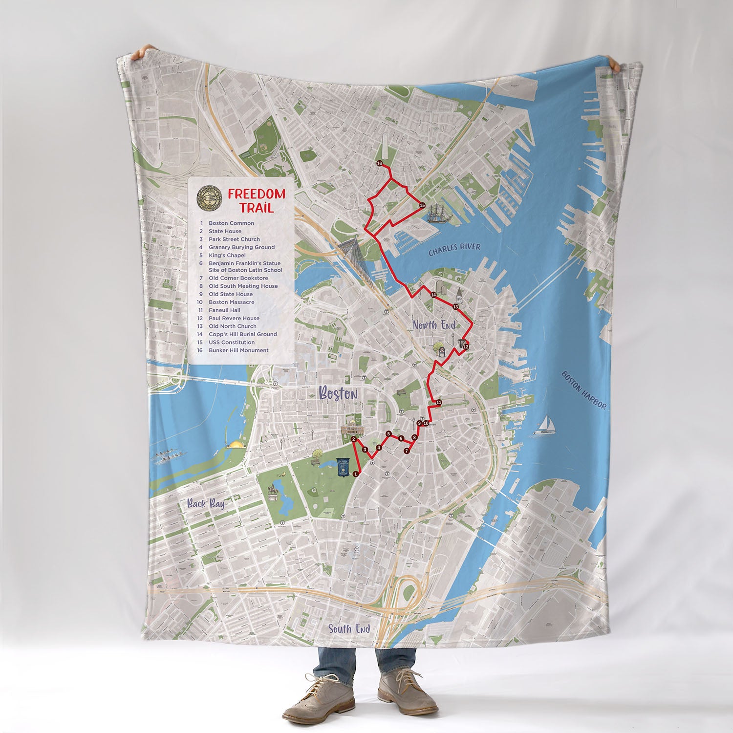 Freedom Trail Map Blanket