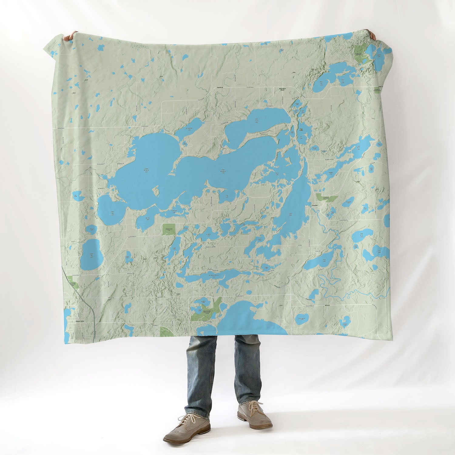 Crosslake MN Topo Blanket