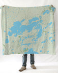 Crosslake MN Topo Blanket