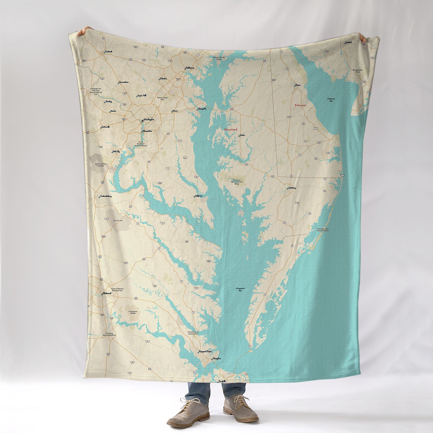 Chesapeake Bay Modern Wave Blanket