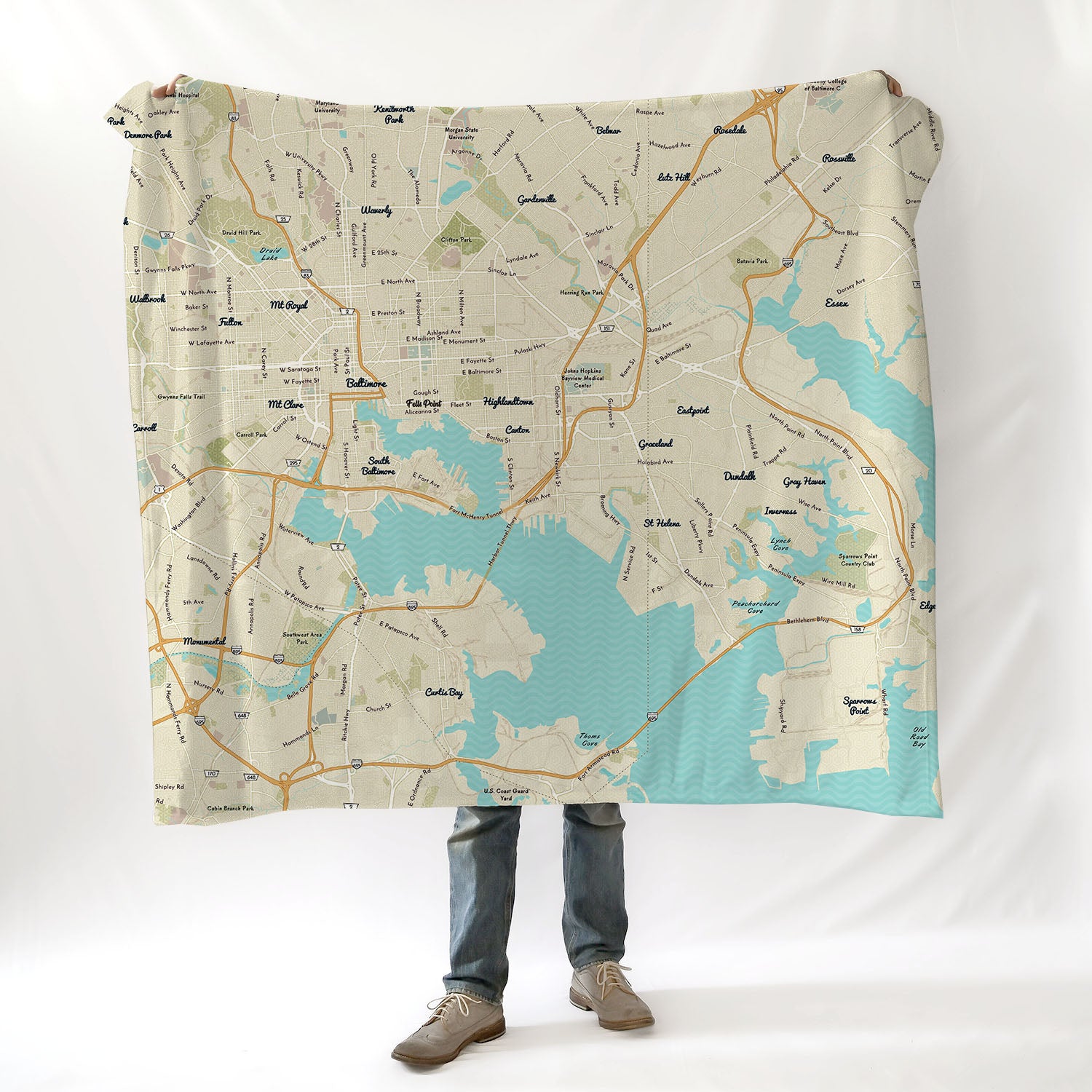 Baltimore (Chesapeake) Modern Wave Blanket