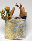 Marblehead MA Nautical Chart Tote