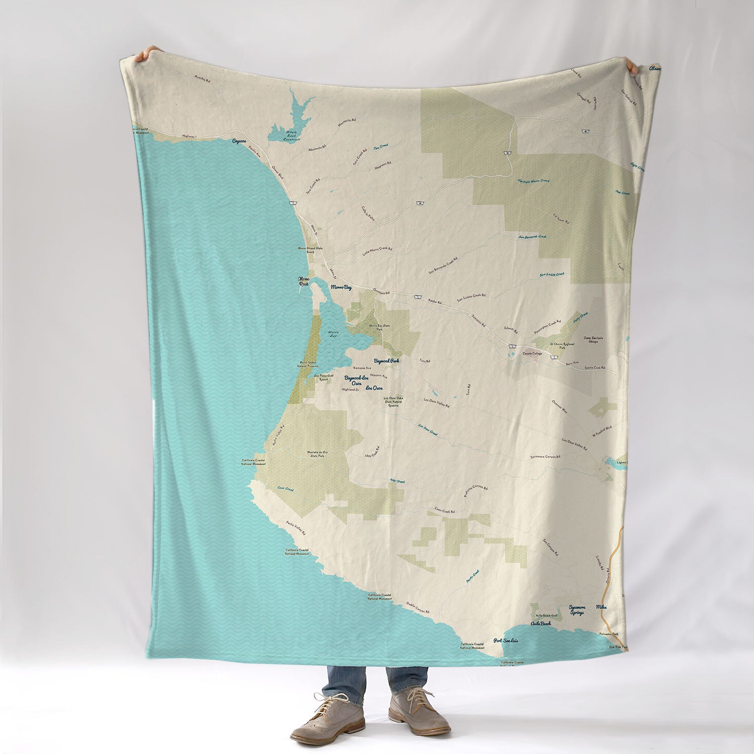 Morro Bay CA Modern Wave Blanket