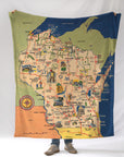 Wisconsin State Pictorial Map Blanket