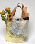 Plimoth Patuxet Museum Nautical Chart  w/ logo Tote