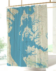 Oxford - Easton, MD, Chesapeake Hometown-style Map Shower Curtain