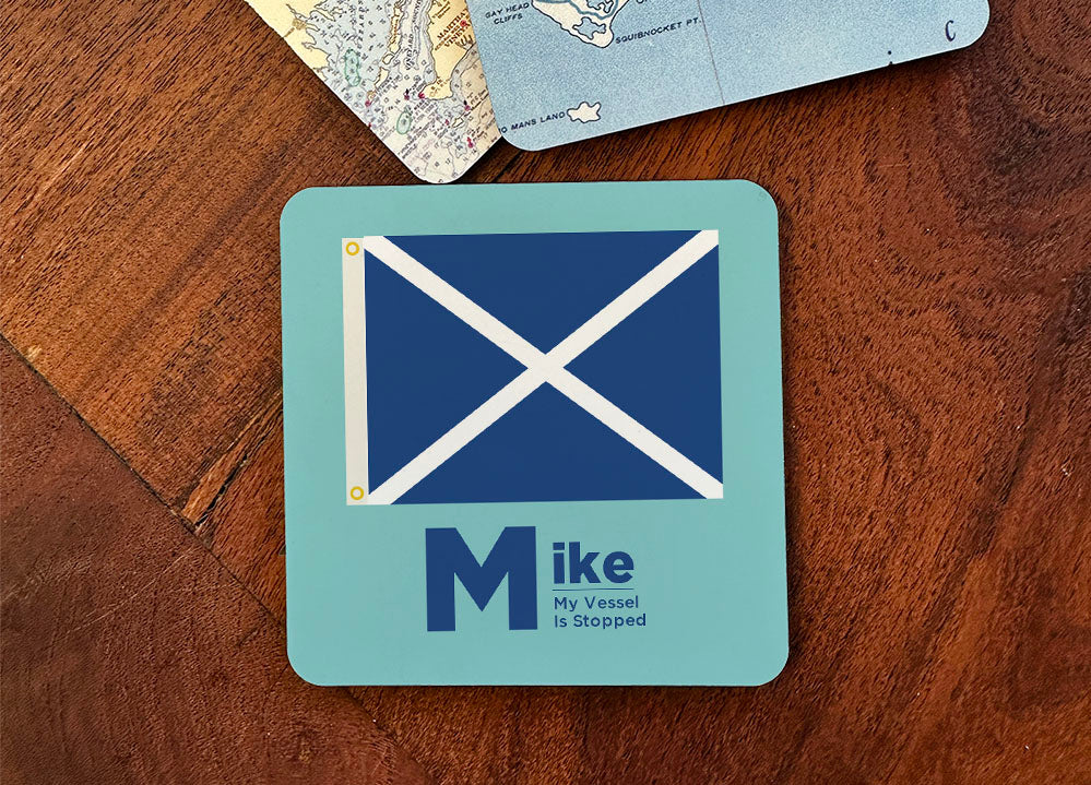 Nautical Flag Coaster - ‘M’ Mike