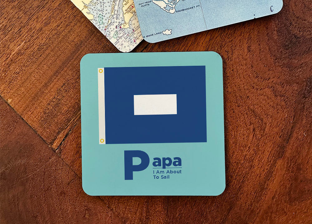 Nautical Flag Coaster - ‘P’ Papa