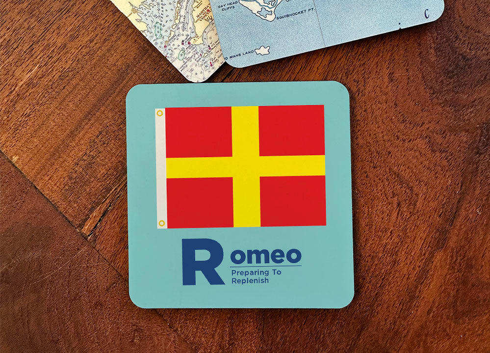 Nautical Flag Coaster - ‘R’ Romeo