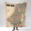 Netherlands (Holland) Vintage Antique Map Blanket (c. 1892) – Historic Dutch Map Throw