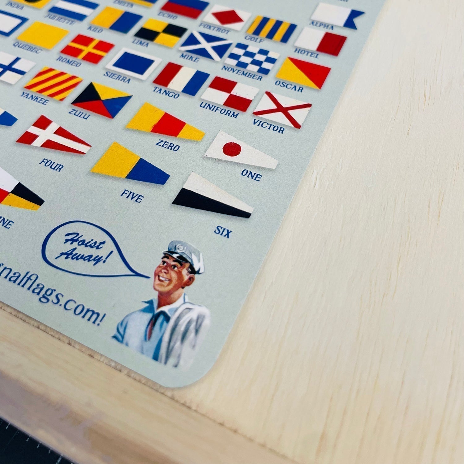 &quot;M&quot; Nautical Flag in Glass-Free Shadow Box Frame