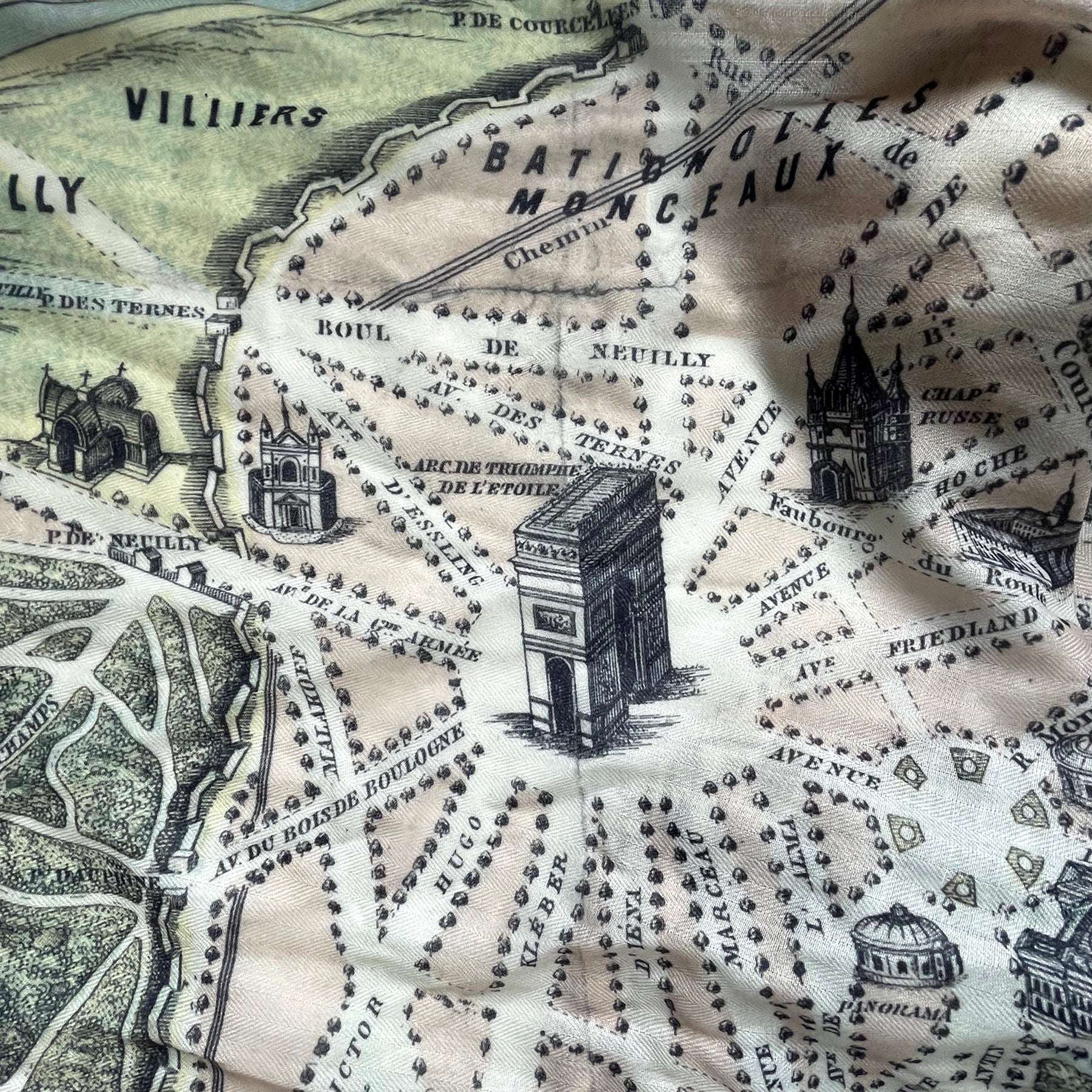 Paris Vintage Birdseye Map Scarf