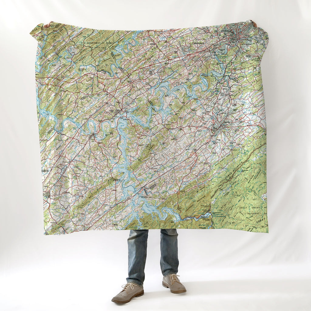 Knoxville & Lake Loudoun, TN Topo Map Blanket