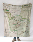 Sequoia National Park Map Blanket – Ultra-Soft Throw – Official Map National Park Gift