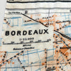 Close-up of a map with 'Bordeaux' labeled on it