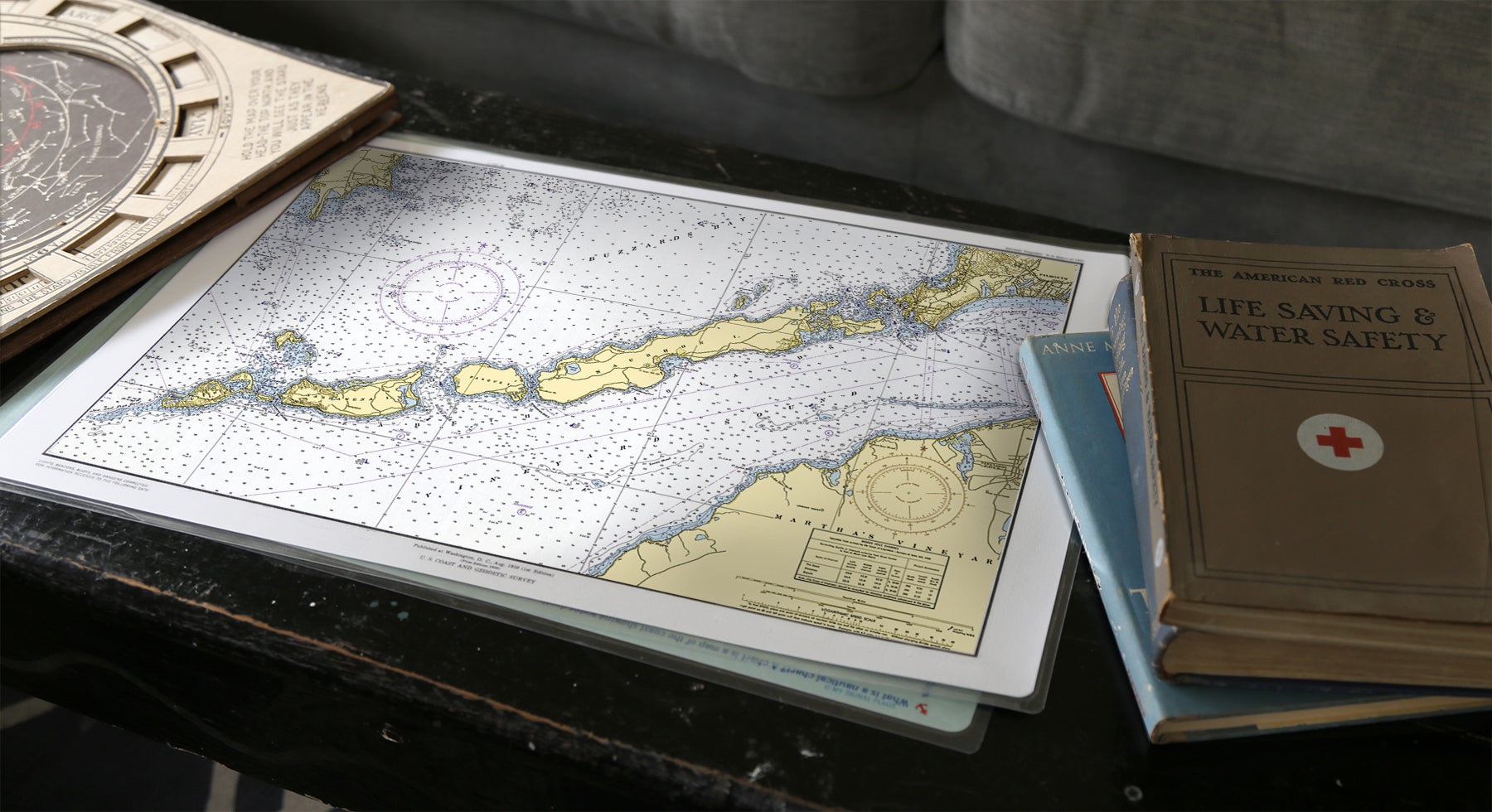 Cuttyhunk, Elizabethian Islands Vintage Chart Placemat