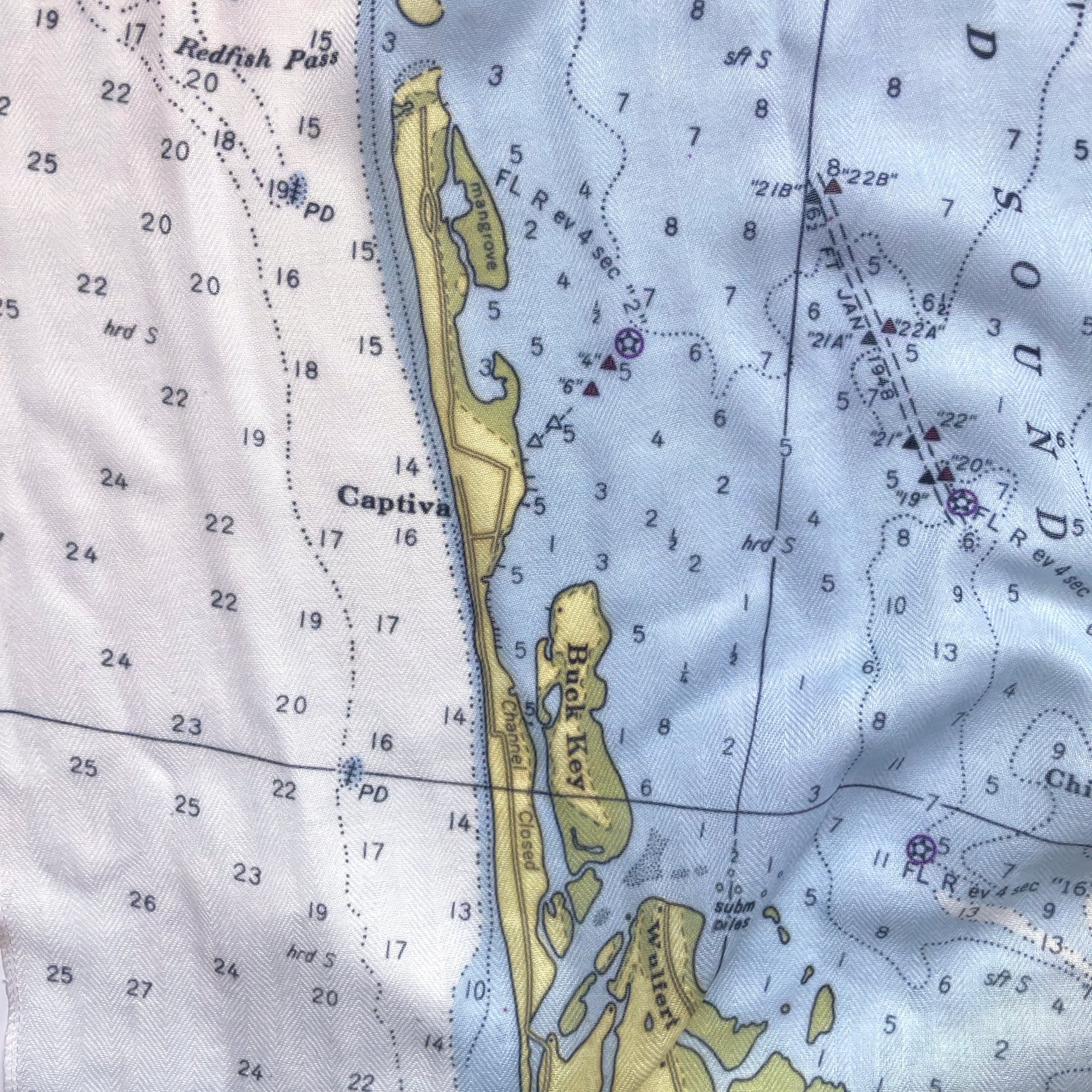 Sanibel Island to Boca Grande, FL Nautical Map Scarf