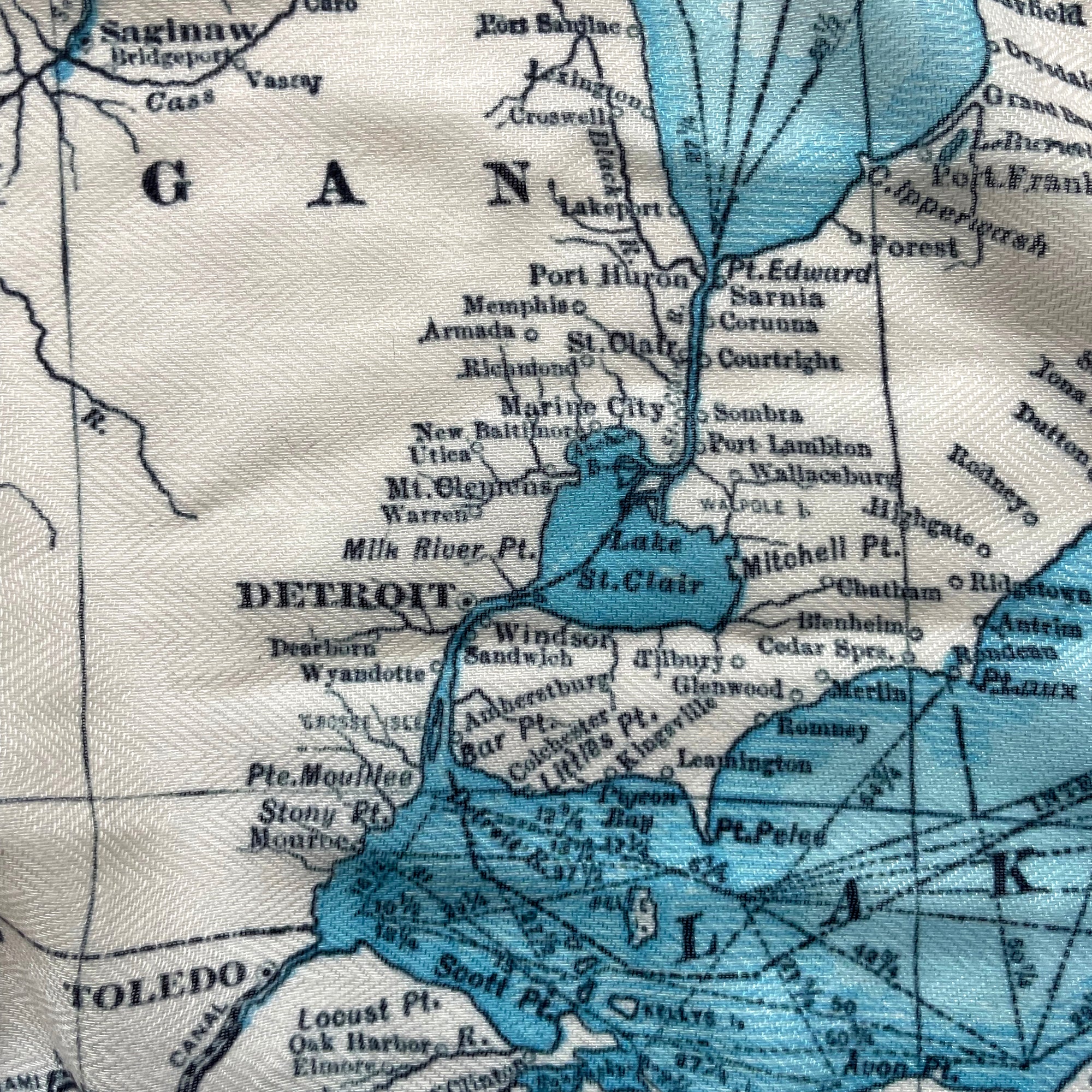 Great Lakes Antique Map Scarf