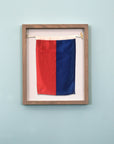 "E" Nautical Flag in Glass-Free Shadow Box Frame