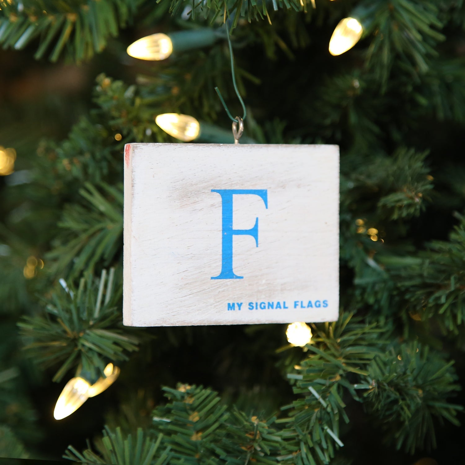 "F" Flag Vintage Ornament - mysignalflags