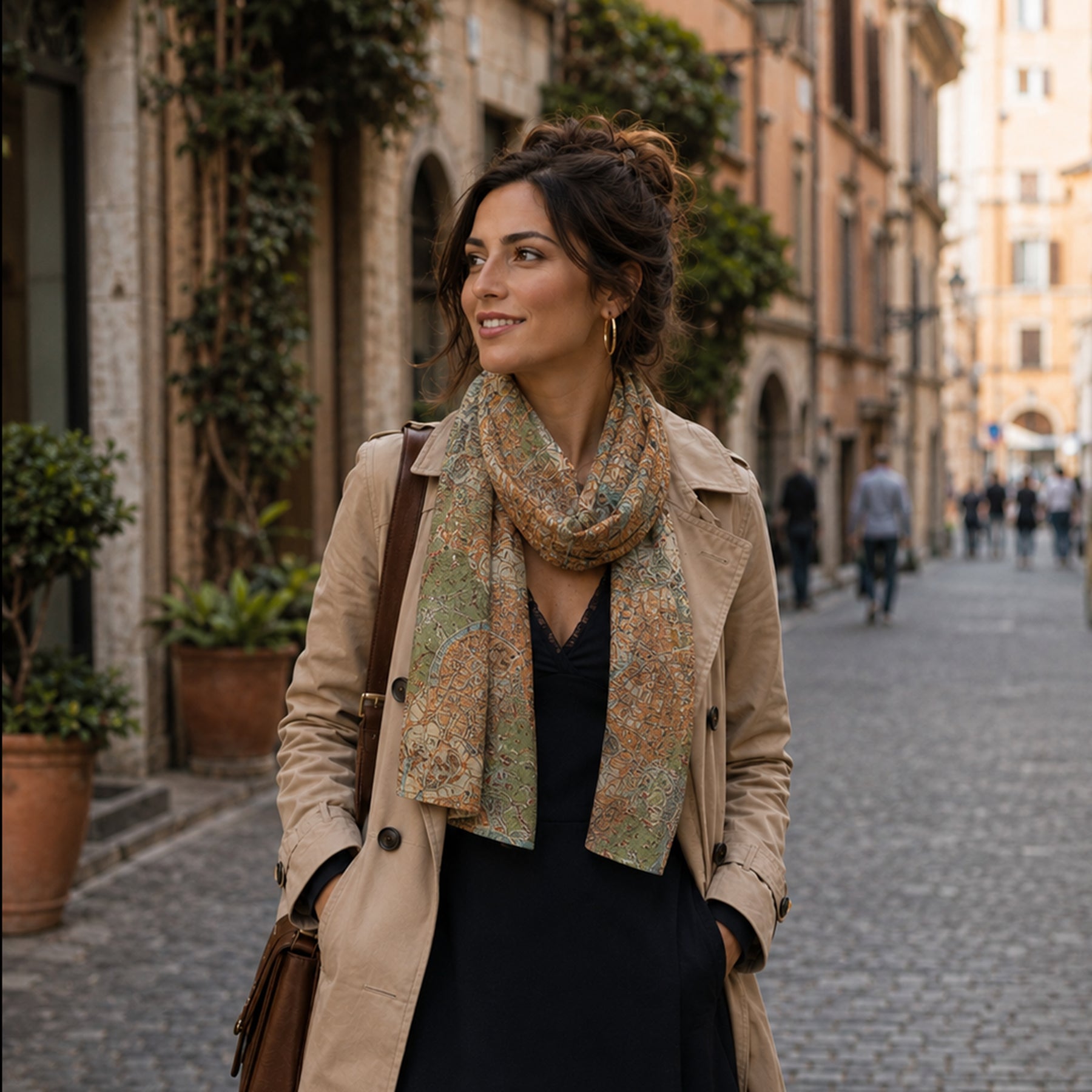 Rome, Italy Vintage Map Scarf (Pianta Roma)