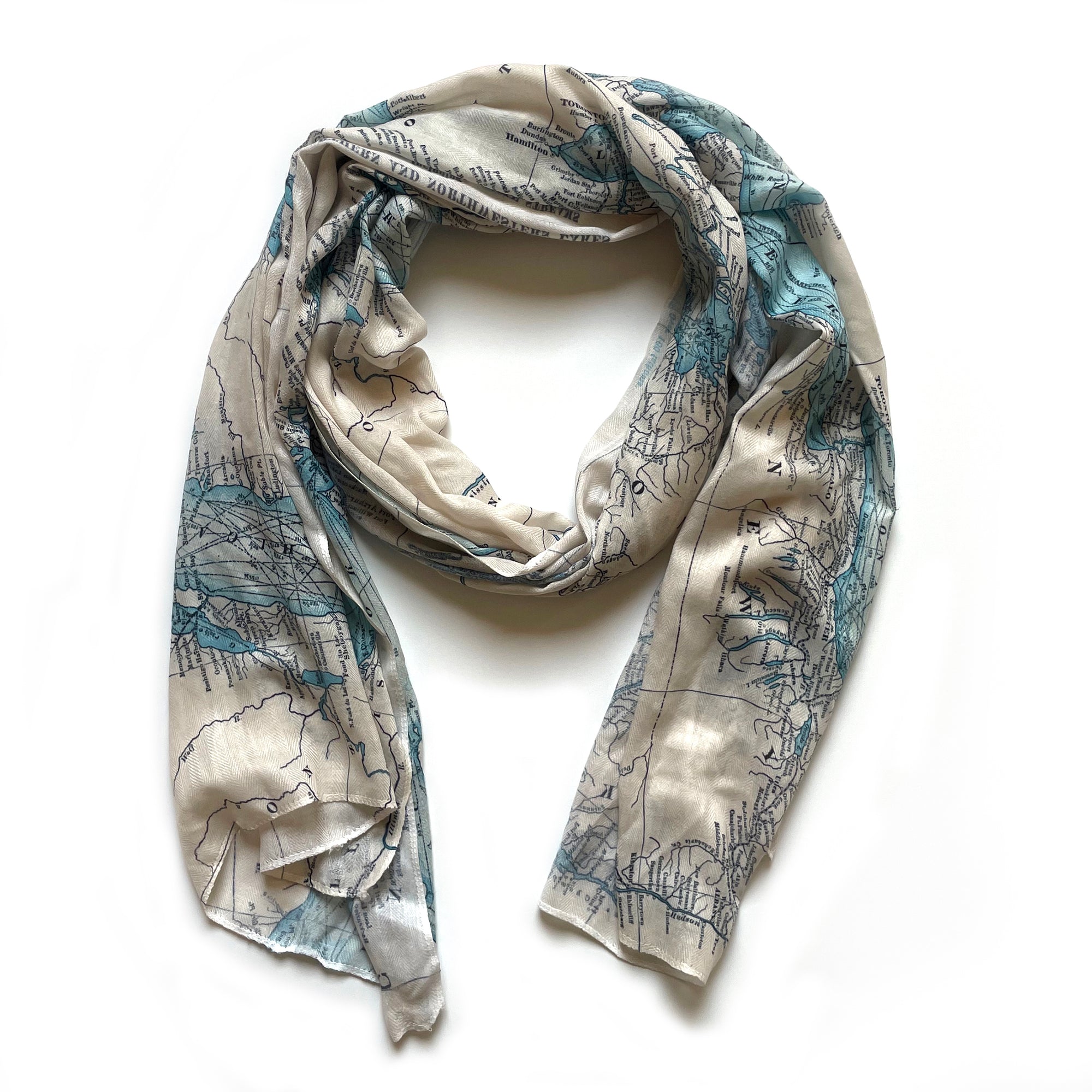 Great Lakes Antique Map Scarf