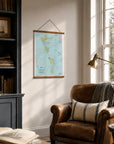 Guadeloupe to St. Lucia Nautical Chart Wall Scroll