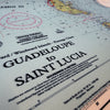 Guadeloupe to St. Lucia Nautical Chart Wall Scroll