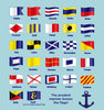 "M" Nautical Flag in Glass-Free Shadow Box Frame