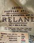 Map of Ireland with 'Letts's Popular Atlas' text on a textured background