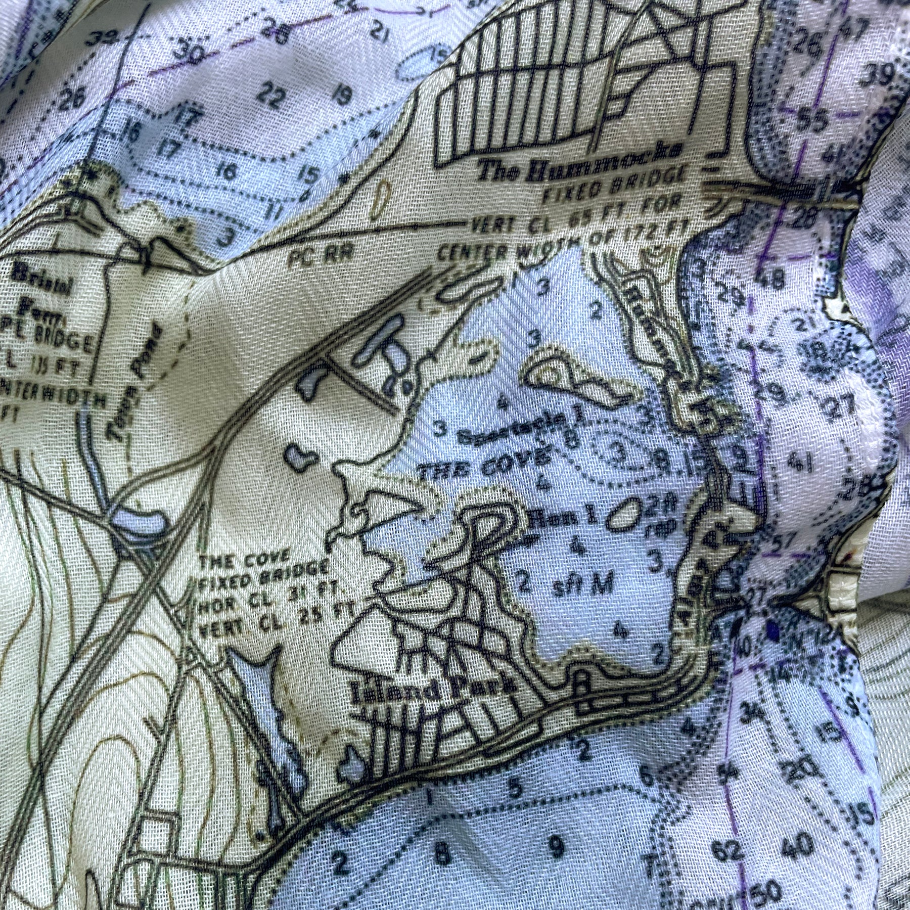 Newport, RI Nautical chart Scarf