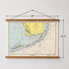 Key West to Key Largo (All the Florida Keys) Chart Fabric Scroll