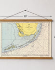 Key West to Key Largo (All the Florida Keys) Chart Fabric Scroll