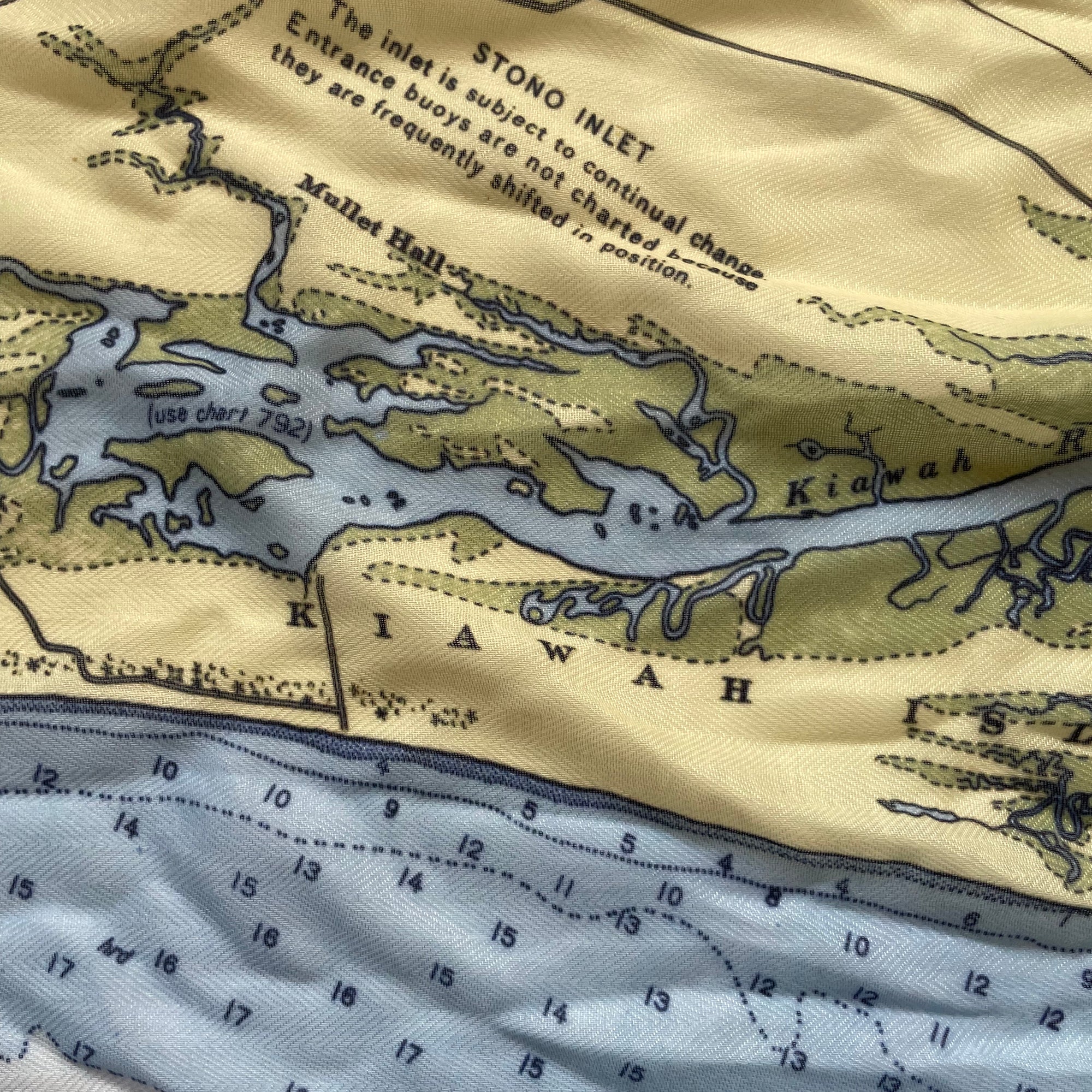 Charleston, SC Nautical Chart Scarf