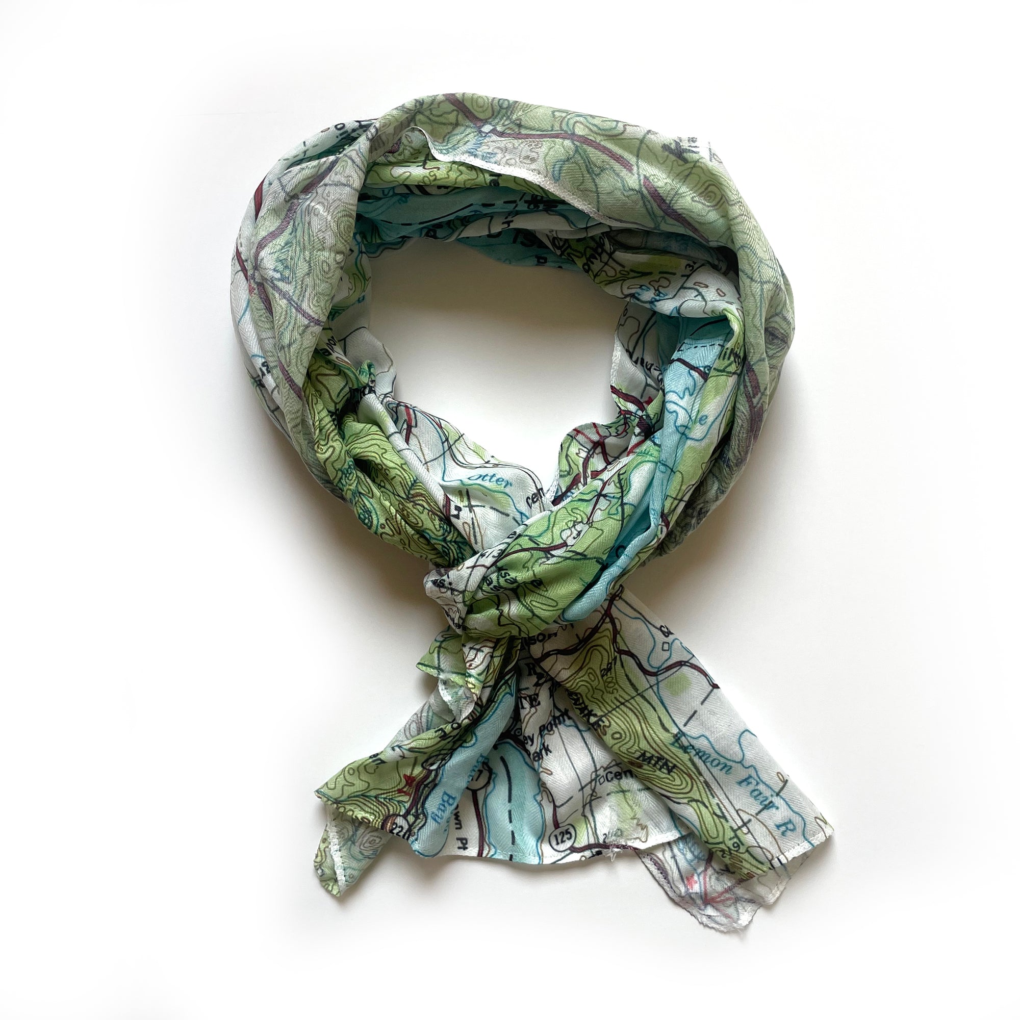 Lake Champlain Topographical Map Scarf