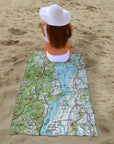 Lake Champlain Vintage Map Sport Towel – Vermont & New York