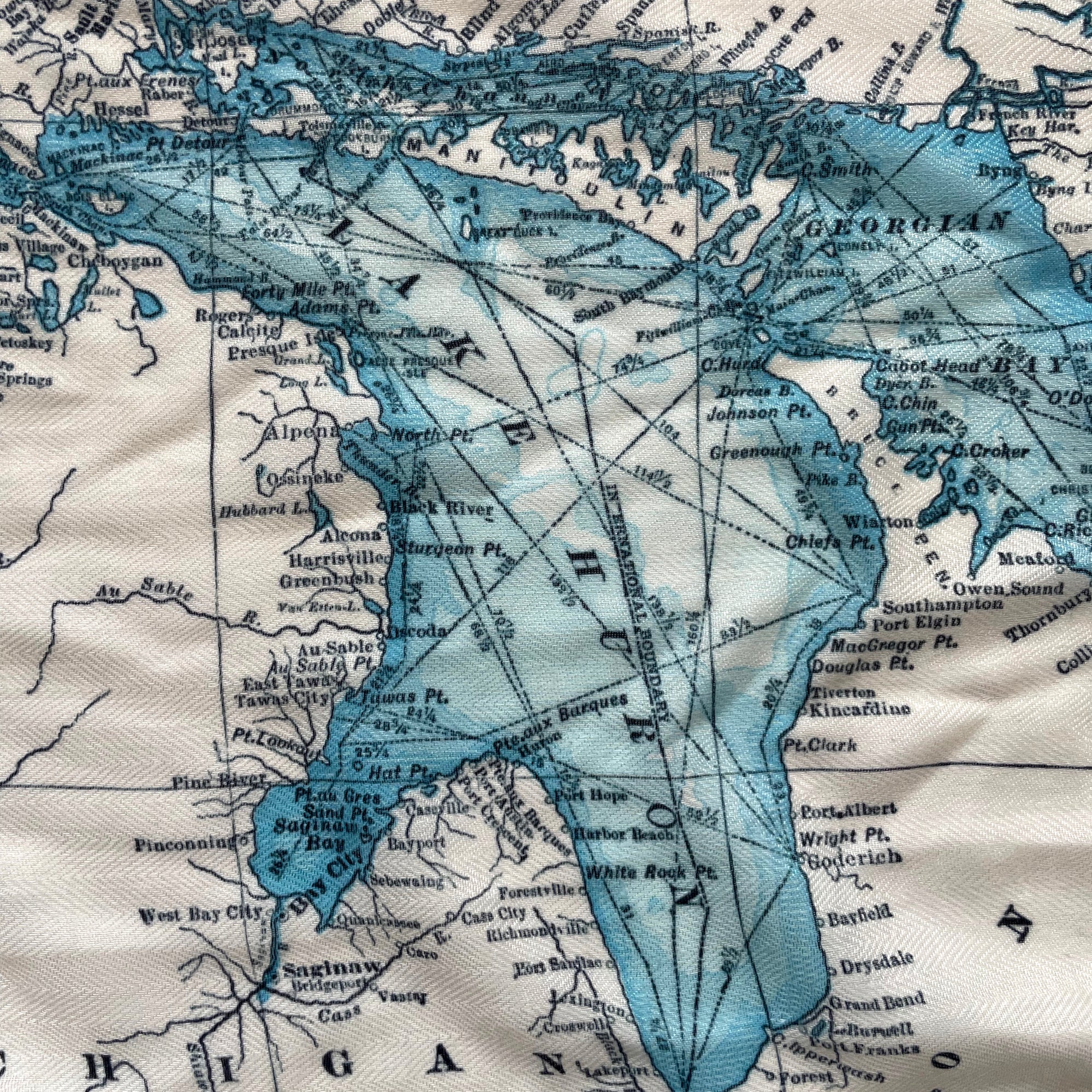 Great Lakes Antique Map Scarf