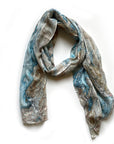 Lake winnipesaukee map scarf with vintage topographical design