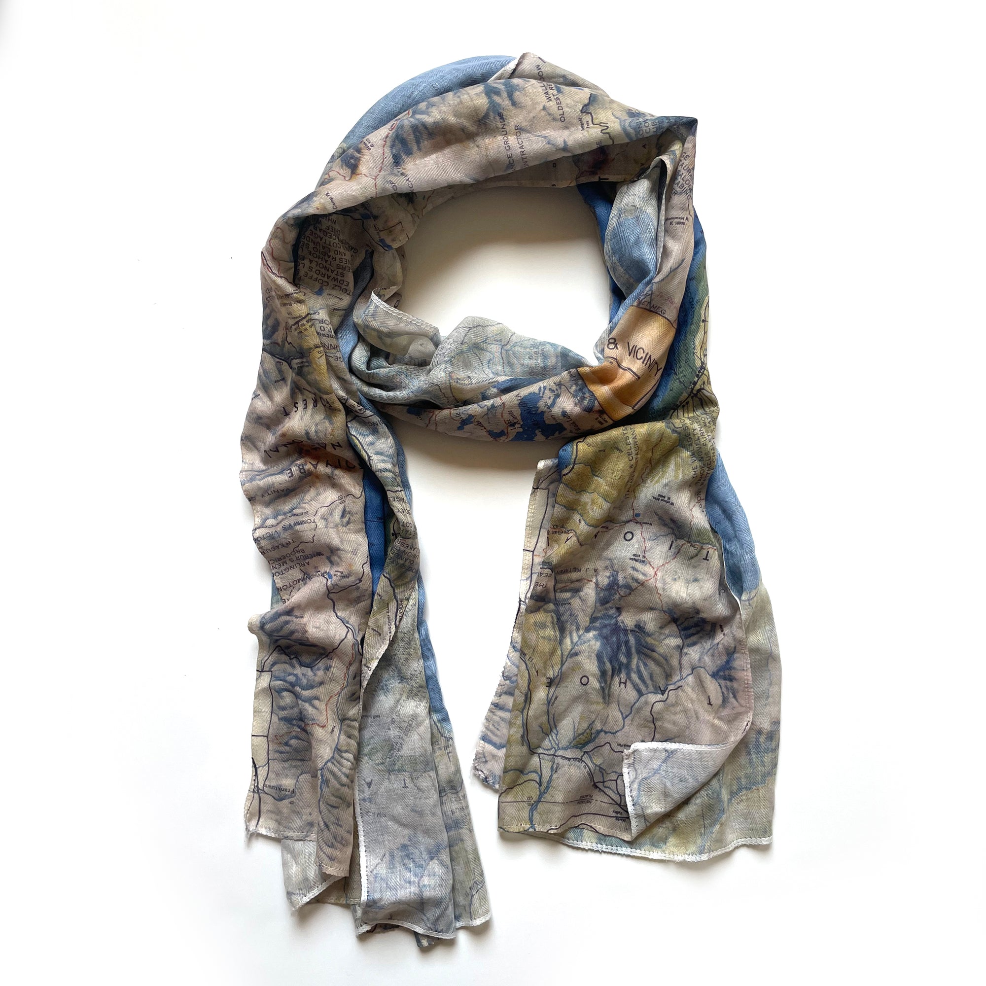 Lake Tahoe Vintage Map Scarf